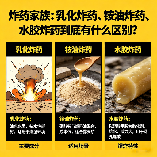 常熟炸药家族：乳化炸药、铵油炸药、水胶炸药到底有什么区别？